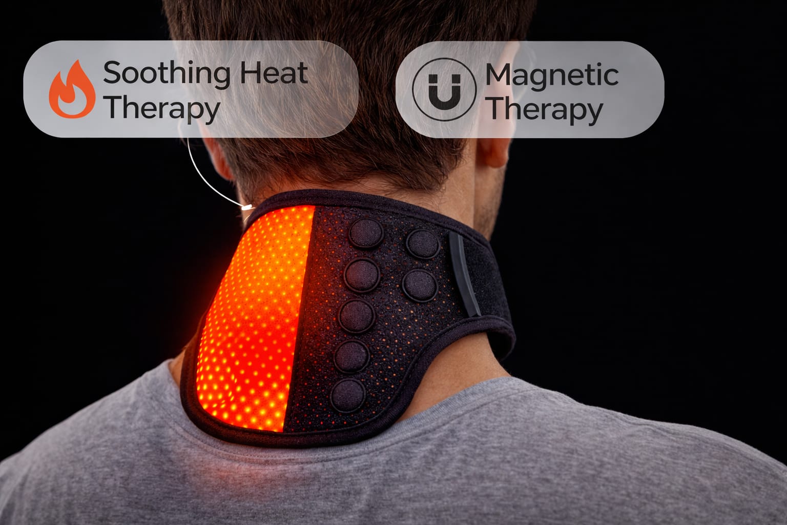 Magnetic Self-Heating Neck Wrap – Cervical Pain Relief Therapy